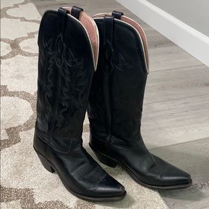 OLD WEST Black and pink cowboy boots size 7.5